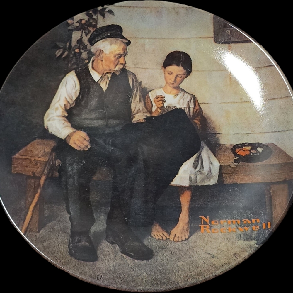 Vintage Norman Rockwell Collector Plate – “The Cobbler” Decoratice Plate